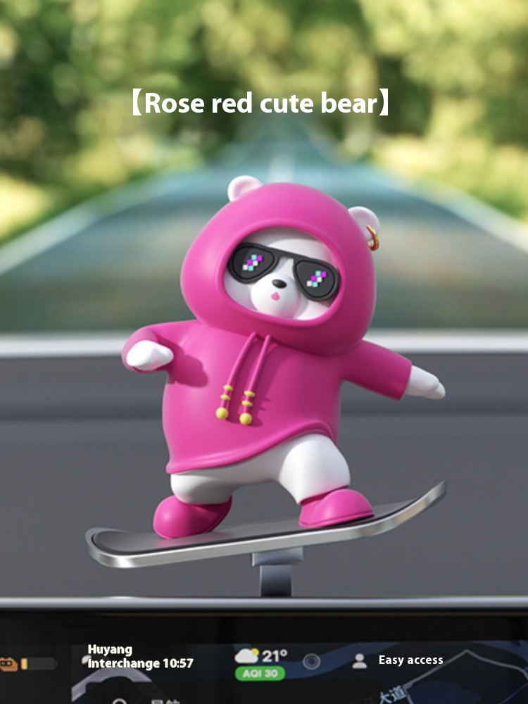 Zeichentrick-Bär Auto Skateboard