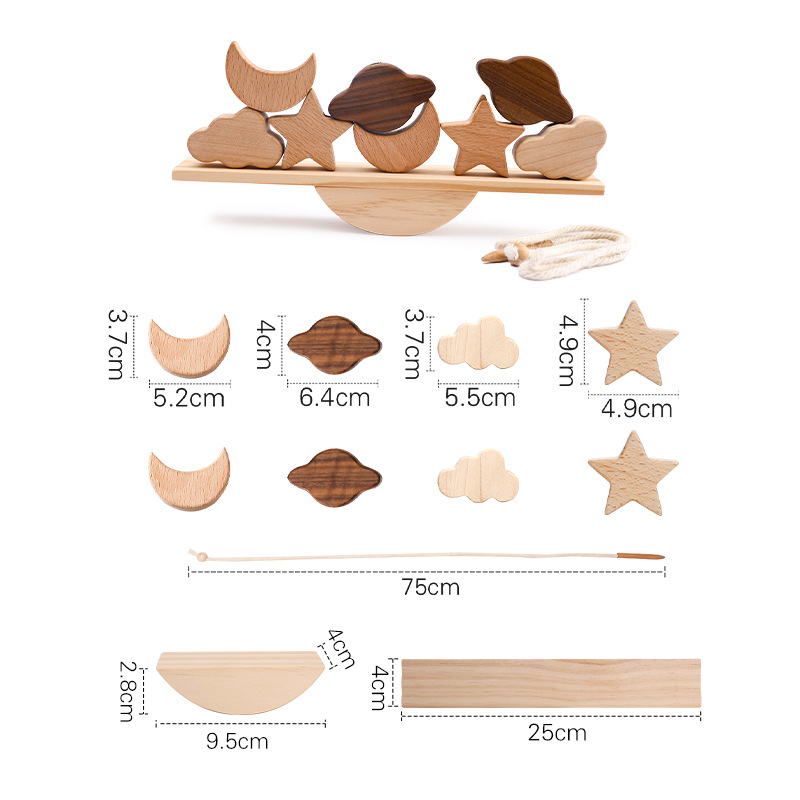 Montessori Holz Tier Stapelturm Balancespielzeug