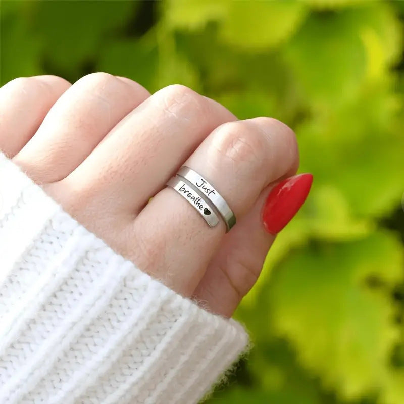 Silberner Spiralherzring