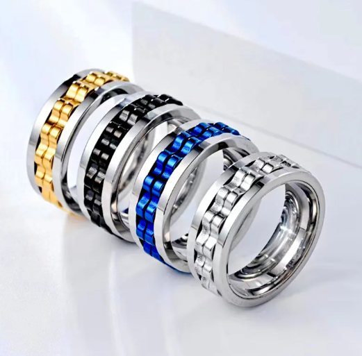 Edelstahl-Fidget-Ring für Herren