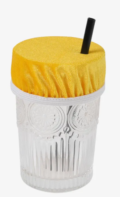 Couvercle de tasse avec bande élastique anti-poussière