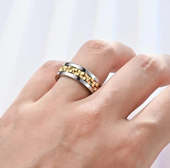Edelstahl-Fidget-Ring für Herren