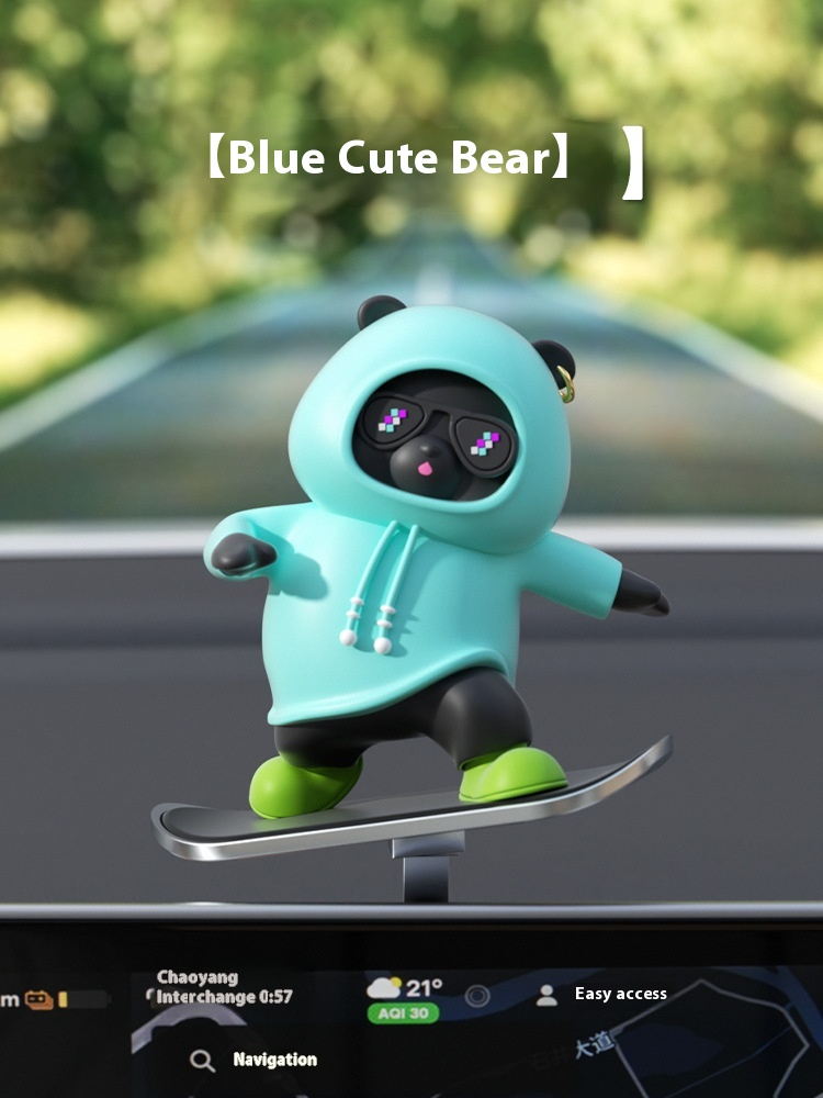 Zeichentrick-Bär Auto Skateboard