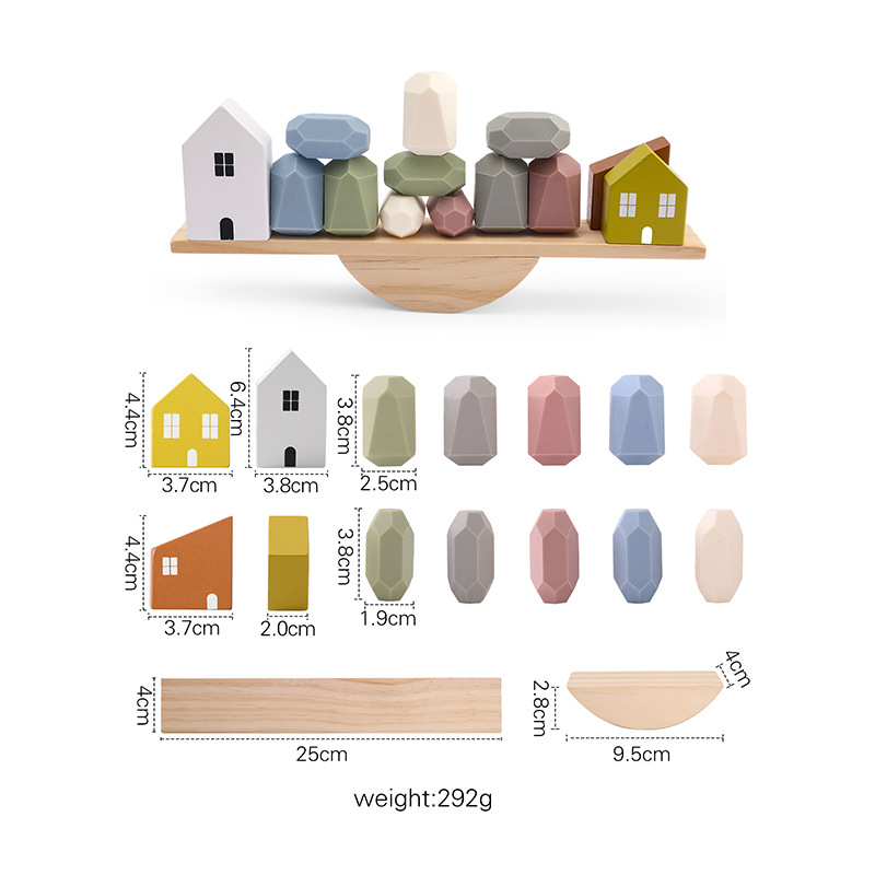 Montessori Holz Tier Stapelturm Balancespielzeug