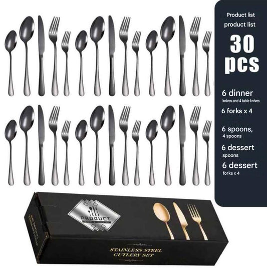Elegantes Besteckset aus schwarzem Edelstahl