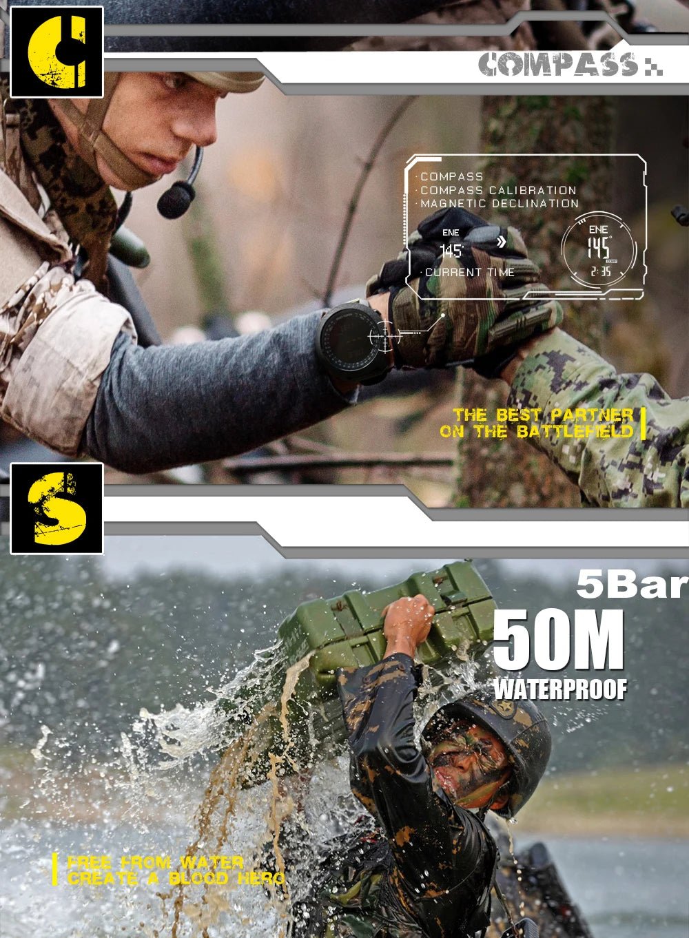 NORTH EDGE Men's Sport Digital Watch Hours Running Swimming Military Army Watches Altimeter Barometer Compass Waterproof 50m - Novli; Another thing you didn’t know you needed. ✨