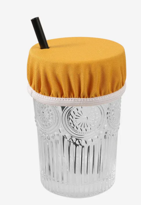 Couvercle de tasse avec bande élastique anti-poussière