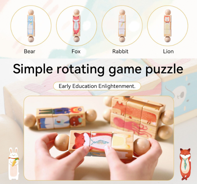 Kinderhandglocken-Holztierpuzzle