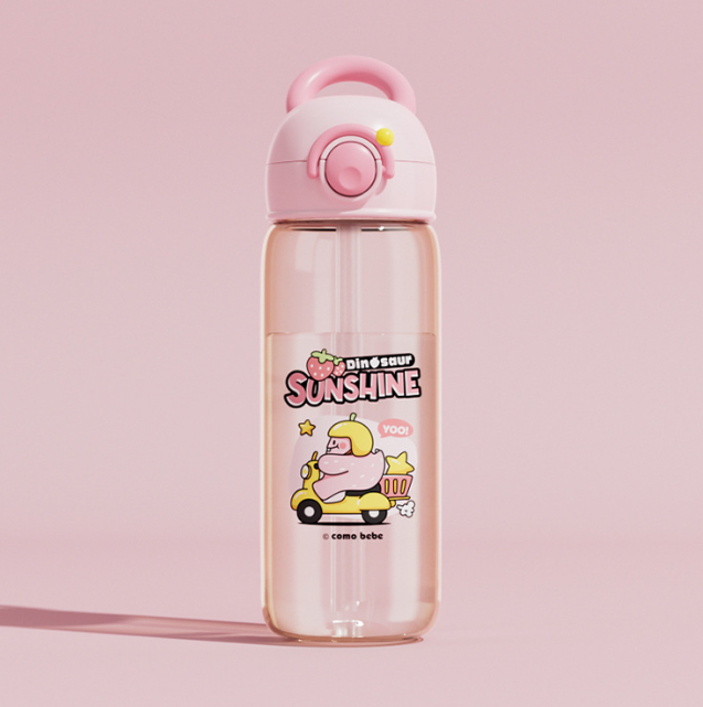Walfisch-Cartoon-Trinkflasche für Kinder mit Taucher-Fontäne – Tritan auslaufsicherer Becher (verschiedene Größen und Farben)