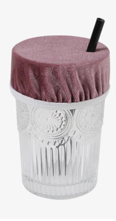 Couvercle de tasse avec bande élastique anti-poussière