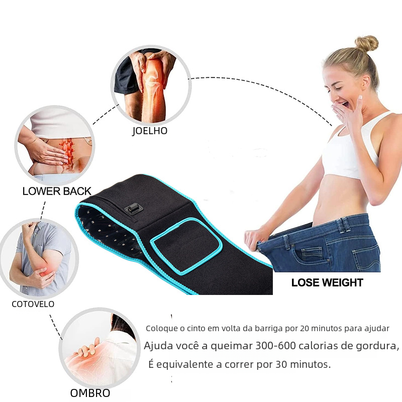 Ceinture chauffante de luminothérapie à lumière rouge (ondes longues) pour la taille