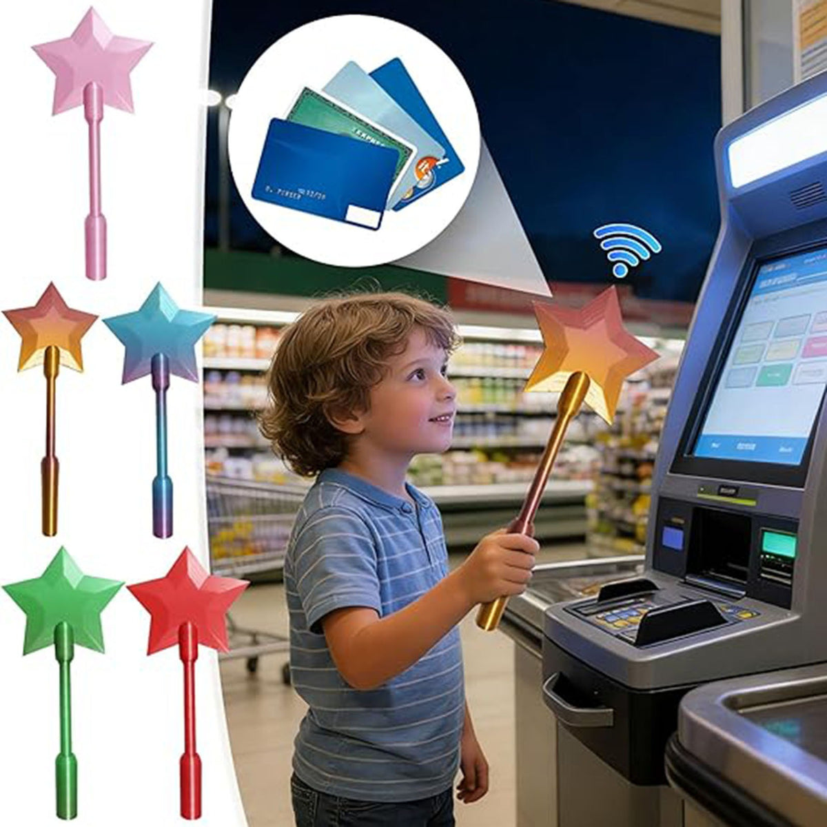 Baguette magique de paiement sans contact imprimée en 3D