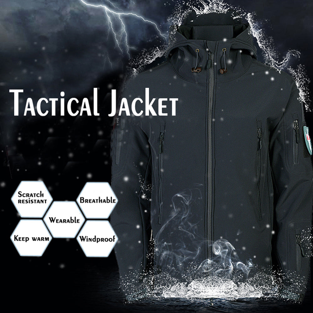 Veste d'extérieur tactique imperméable en peau de requin pour homme