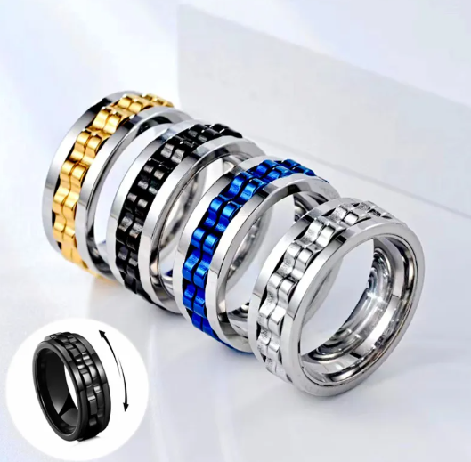 Edelstahl-Fidget-Ring für Herren