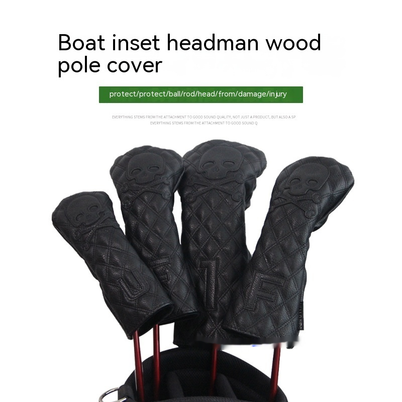 Schwarze PU-Leder Golfschlägerhauben