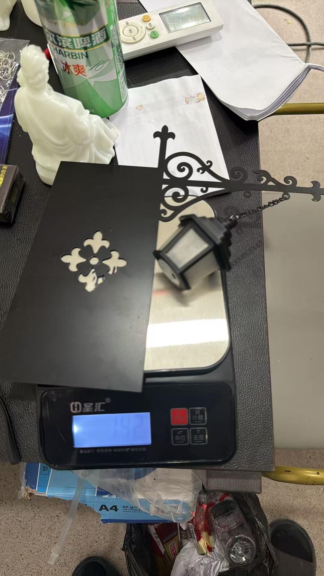 T Bibliothèque Éclairage d'Étagère Lanterne Artisanat en Métal