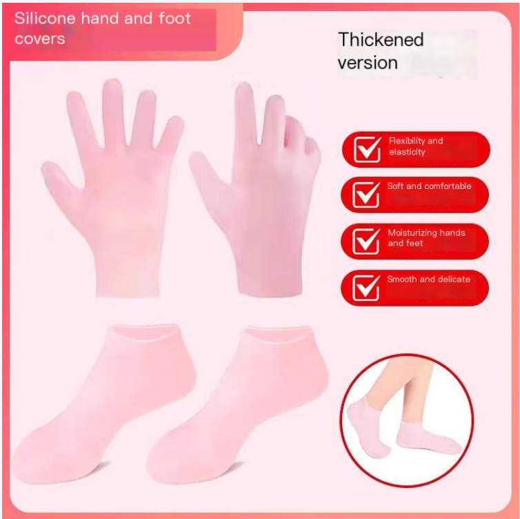 Gants et chaussettes hydratants protecteurs en silicone souple