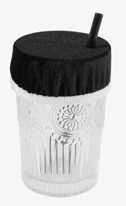 Couvercle de tasse avec bande élastique anti-poussière