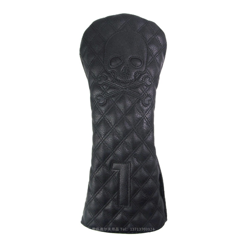 Schwarze PU-Leder Golfschlägerhauben