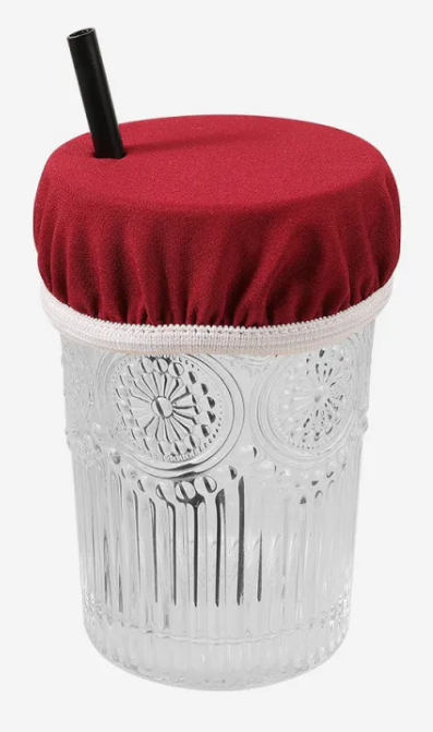 Couvercle de tasse avec bande élastique anti-poussière